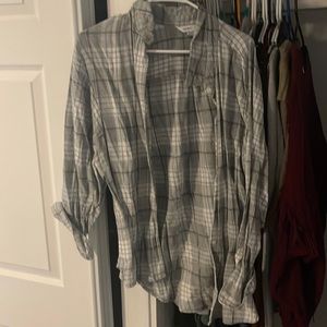 Women’s white and grey button down old navy size XXL